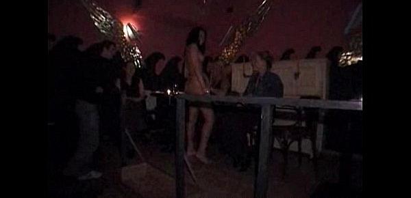  wild girl dancing nude at the bar